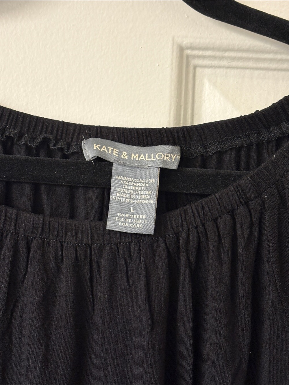 Kate & Mallory Black Ruffle-Hem Peasant Blouse - Picture 2 of 4